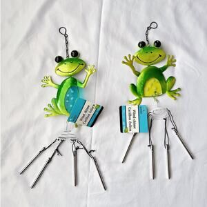 NEW Frog Wind Chimes Garden Collection Home Decor Outdoor Porch Set of 2 NWT